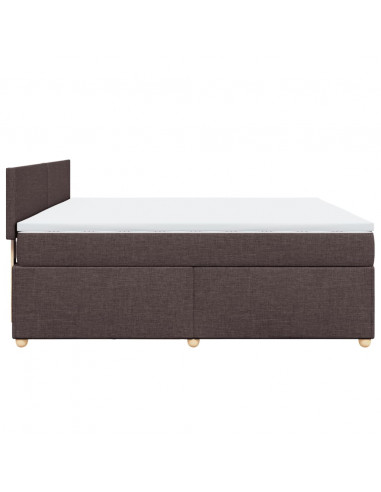 Giroletto a Molle con Materasso Marrone Scuro 180x200cm Tessuto