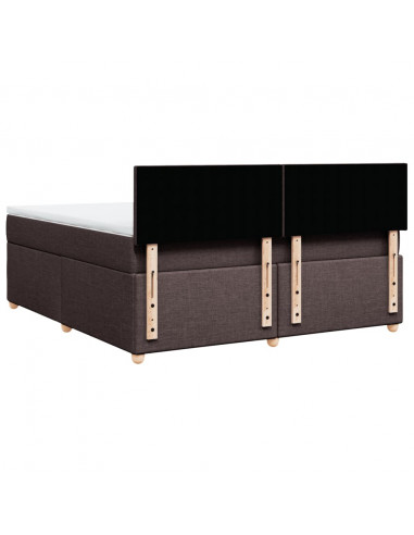 Giroletto a Molle con Materasso Marrone Scuro 180x200cm Tessuto