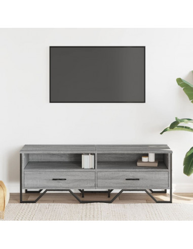 Mobile Porta TV Grigio Sonoma 122x34x41cm in Legno Multistrato