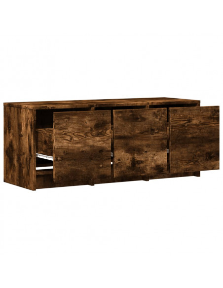 Mobile Porta TV con LED Rovere Fumo 97x34x40 cm in Truciolato