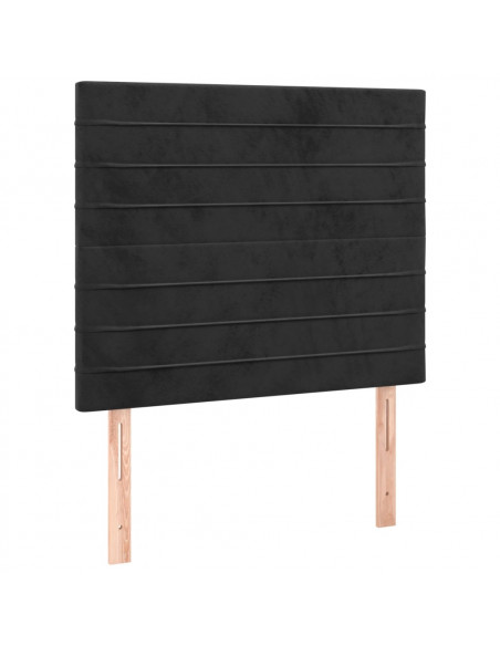 Giroletto con Testiera Nero 80x200 cm in Velluto