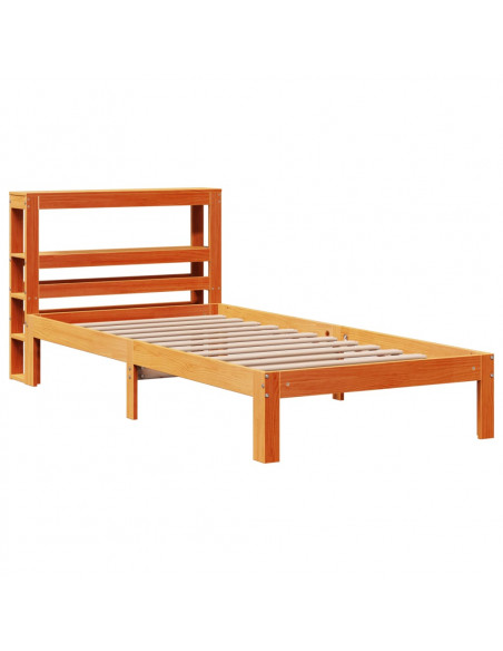 Letto senza Materasso Marrone Cera 90x190 cm in Legno di Pino