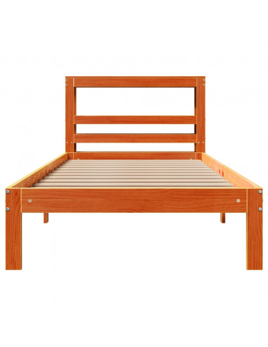 Letto senza Materasso Marrone Cera 90x190 cm in Legno di Pino