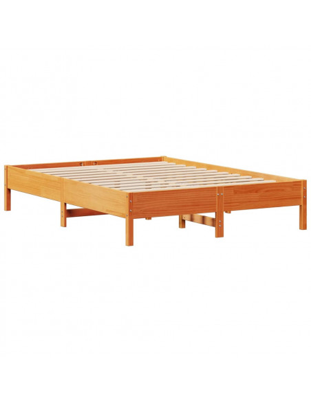 Letto senza Materasso Marrone Cera 135x190 cm in Legno di Pino