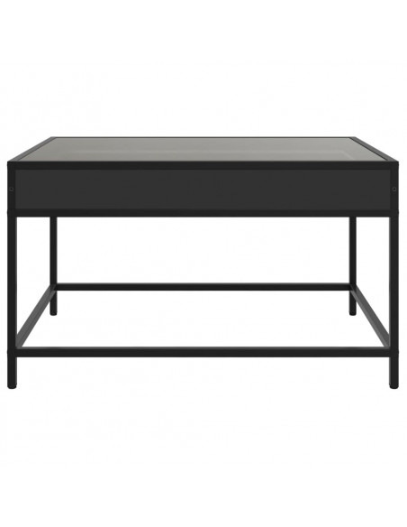 Tavolino da Salotto con LED Infinity Nero 70x50x41 cm