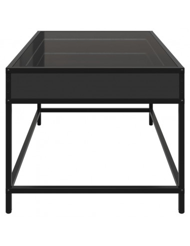 Tavolino da Salotto con LED Infinity Nero 70x50x41 cm