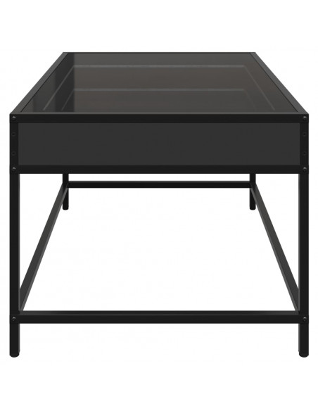 Tavolino da Salotto con LED Infinity Nero 70x50x41 cm