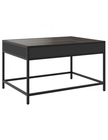 Tavolino da Salotto con LED Infinity Nero 70x50x41 cm