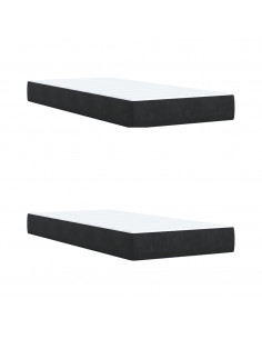 Giroletto a Molle con Materasso Nero 200x200 cm in Velluto 2