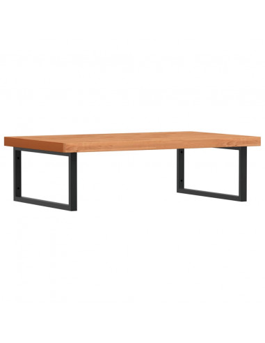 Ripiano a Parete per Lavabo in Acciaio e Massello di Faggio