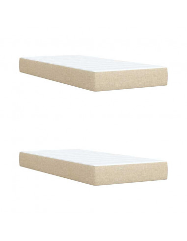 Giroletto a Molle con Materasso Crema 200x200 cm in Tessuto