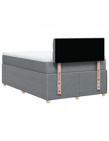 Giroletto a Molle con Materasso Grigio Chiaro 120x200cm Tessuto