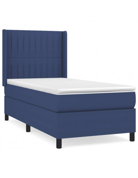 Giroletto a Molle con Materasso Blu 90x190 cm in Tessuto