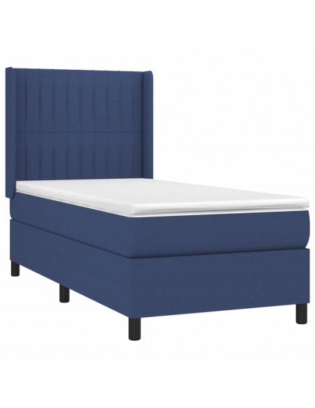 Giroletto a Molle con Materasso Blu 90x190 cm in Tessuto