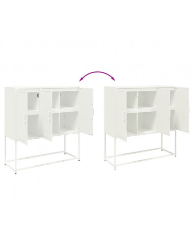 Credenza Bianca 100,5x39x107 cm in Acciaio