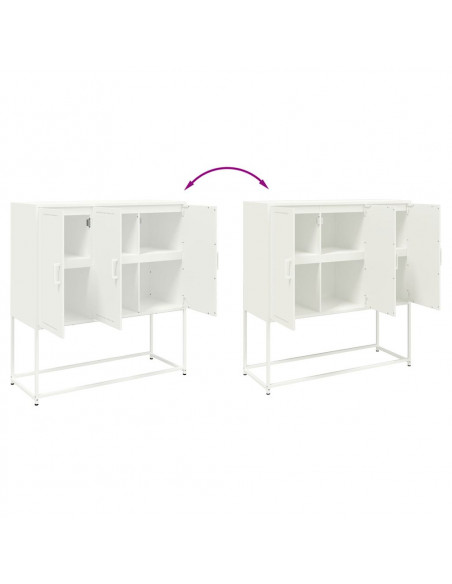Credenza Bianca 100,5x39x107 cm in Acciaio