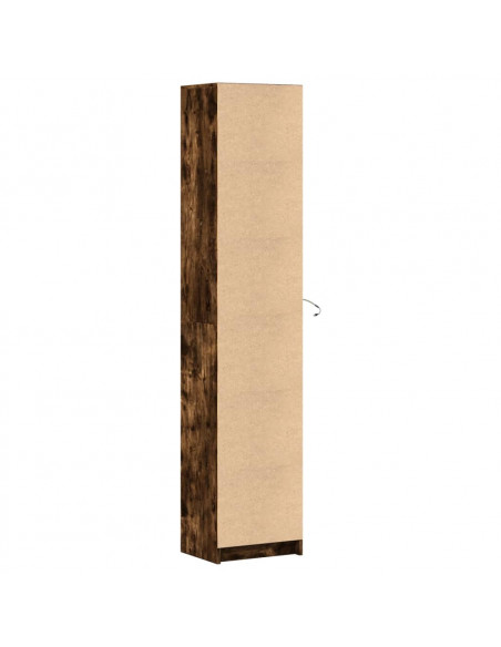 Credenza con LED Rovere Fumo 41,5x32,5x200 cm in Truciolato