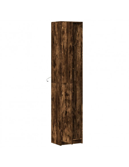 Credenza con LED Rovere Fumo 41,5x32,5x200 cm in Truciolato