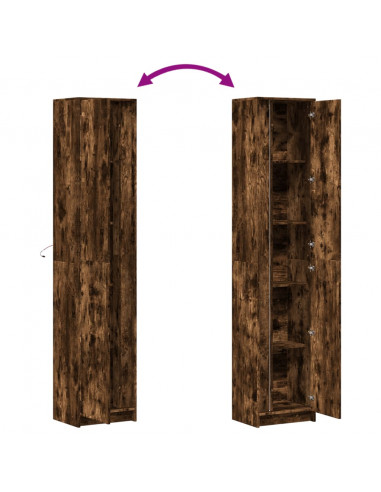 Credenza con LED Rovere Fumo 41,5x32,5x200 cm in Truciolato