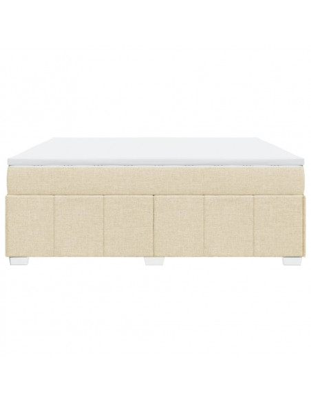 Giroletto a Molle con Materasso Crema 180x200 cm in Tessuto