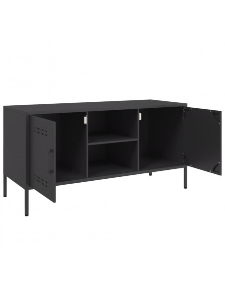 Mobile TV Nero 100,5x39x50,5 cm in Acciaio