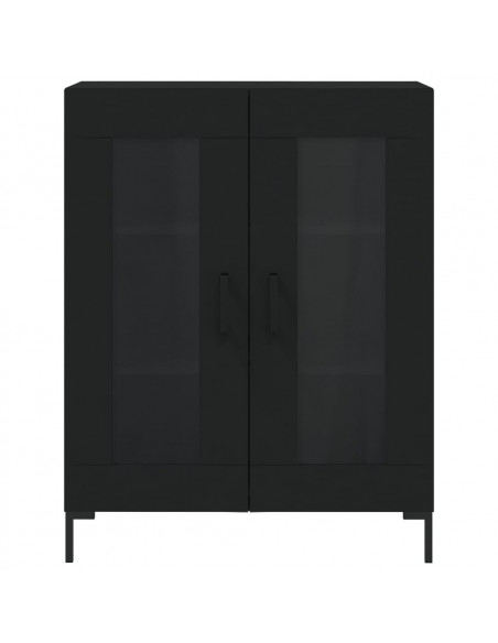 Credenza Nera 69,5x34x180 cm in Legno Multistrato