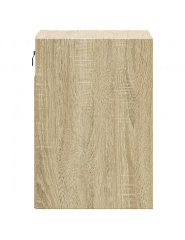 Mobile TV a Parete con Luci LED Rovere Sonoma 41x31x45 cm