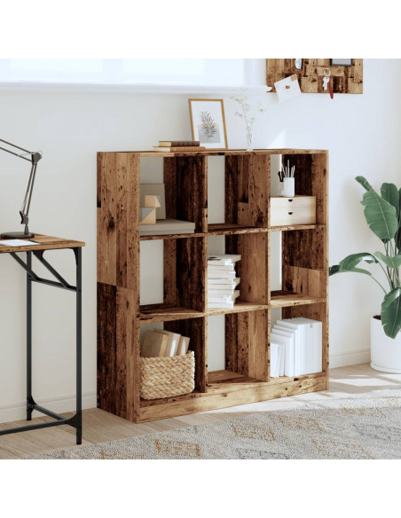 Libreria Legno Antico 102x32x108 cm in Legno Multistrato