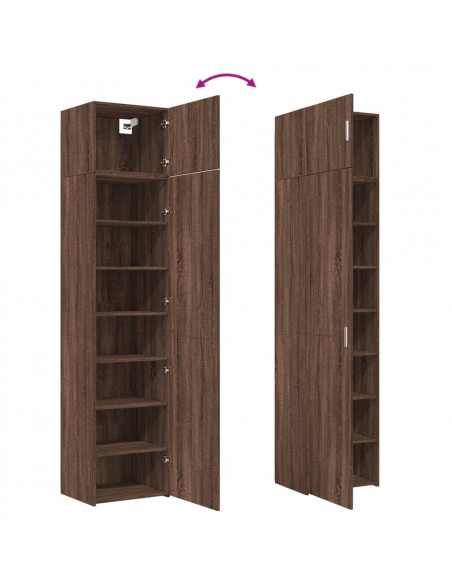 Mobile Sottile Rovere Marrone 50x42,5x225 cm in Truciolato