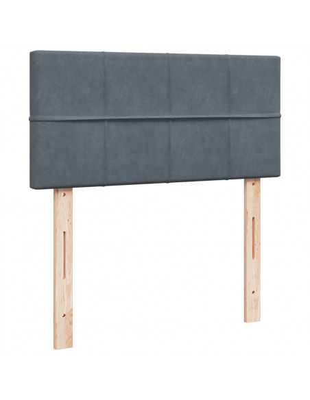 Giroletto a Molle con Materasso Grigio Scuro 80x200 cm Velluto