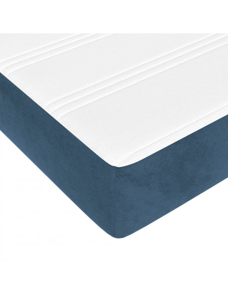 Materasso a Molle Blu Scuro 120x210x20 cm in Velluto