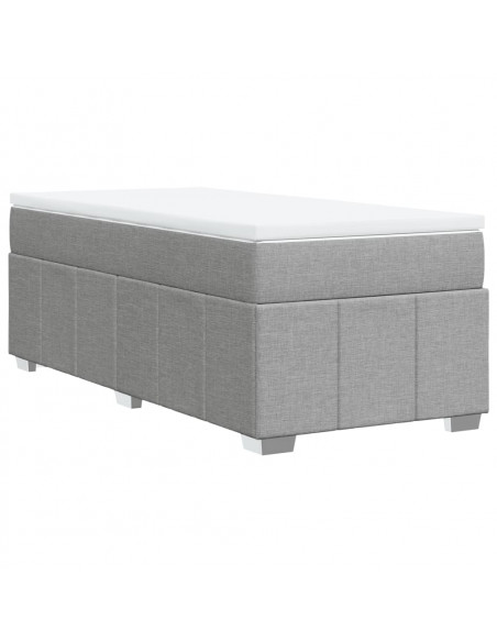 Giroletto a Molle con Materasso Grigio Chiaro100x200 cm Tessuto