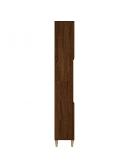 Armadietto Bagno Rovere Marrone 30x30x190cm Legno Multistrato