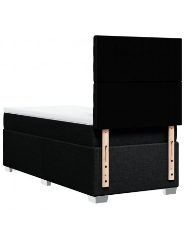 Giroletto a Molle con Materasso Nero 90x190 cm in Tessuto