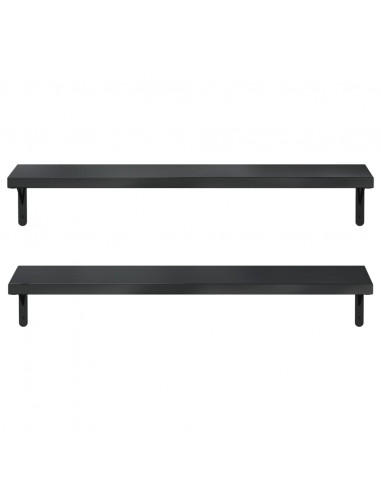 Mensole a Muro 2 pz 100x23,5 cm Nero in Acciaio Inossidabile