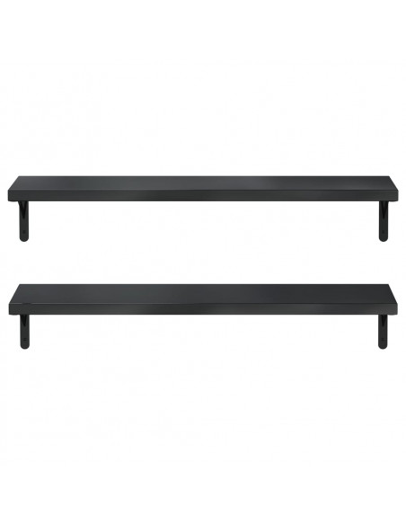 Mensole a Muro 2 pz 100x23,5 cm Nero in Acciaio Inossidabile