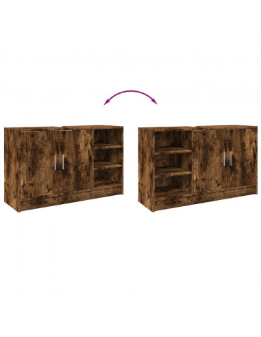 Mobile Lavabo Rovere Fumo 90x29x55 cm in Truciolare