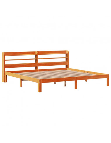 Letto senza Materasso Marrone Cera 180x200 cm in Legno di Pino