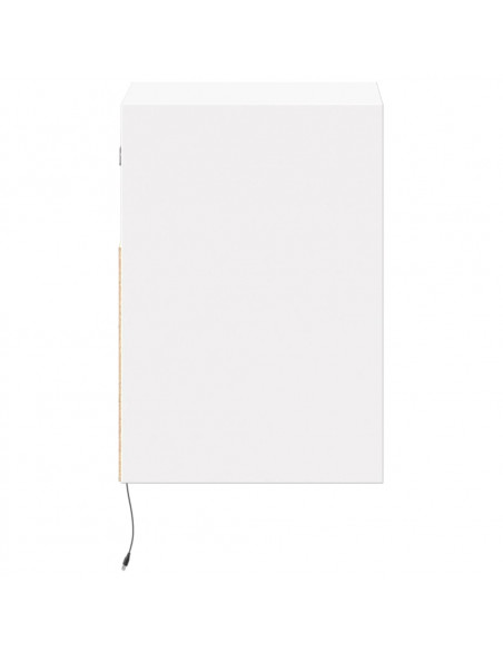 Mobili TV a Parete con Luci LED 2pz Bianchi 40x30x40 cm