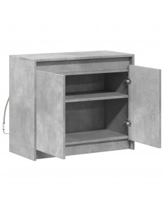Credenza con LED Grigio Cemento 72x34x61 cm Legno Multistrato 2