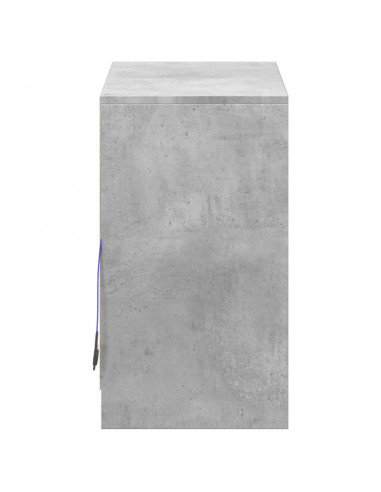 Credenza con LED Grigio Cemento 72x34x61 cm Legno Multistrato