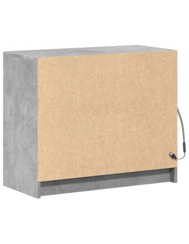Credenza con LED Grigio Cemento 72x34x61 cm Legno Multistrato