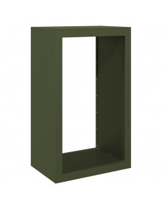 Rastrelliera per Legna da Ardere Verde 60x40x100 cm in Acciaio 2