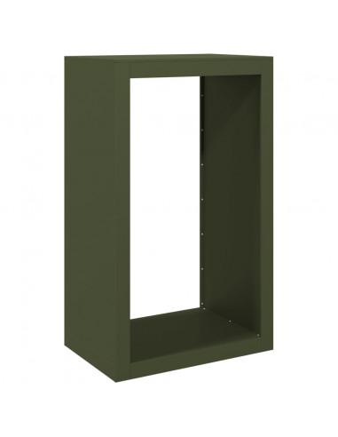 Rastrelliera per Legna da Ardere Verde 60x40x100 cm in Acciaio