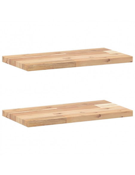 Mensole da Parete 2 pz 40x20x2 cm Legno Acacia Non Trattato