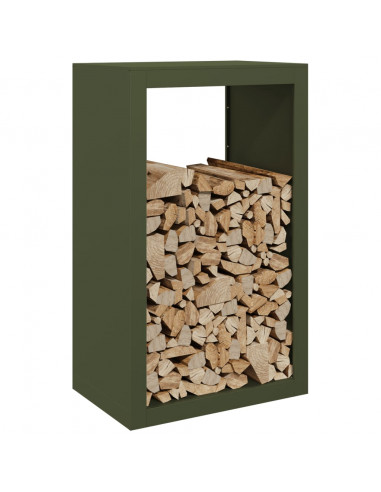 Rastrelliera per Legna da Ardere Verde 60x40x100 cm in Acciaio
