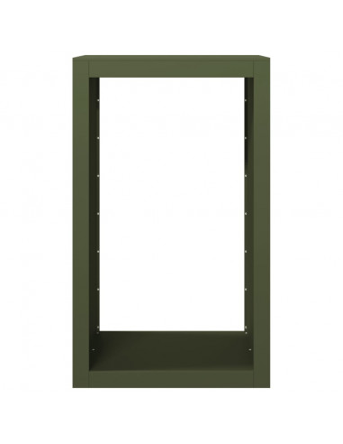 Rastrelliera per Legna da Ardere Verde 60x40x100 cm in Acciaio