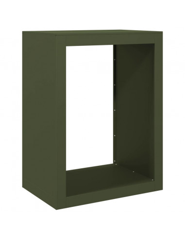 Rastrelliera per Legna da Ardere Verde 60x40x80 cm in Acciaio