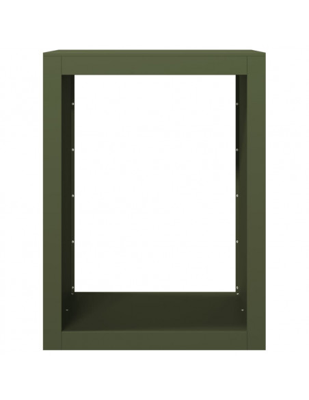 Rastrelliera per Legna da Ardere Verde 60x40x80 cm in Acciaio