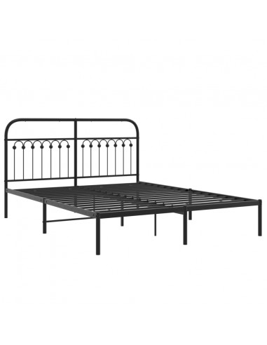 Giroletto con Testiera in Metallo Nero 150x200 cm